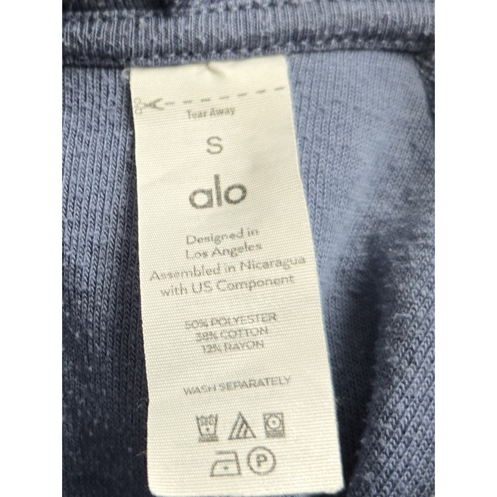 Alo Yoga Womens Sherpa Hoodie Pullover Blue W4326R Size Small S - Picture 4 of 12